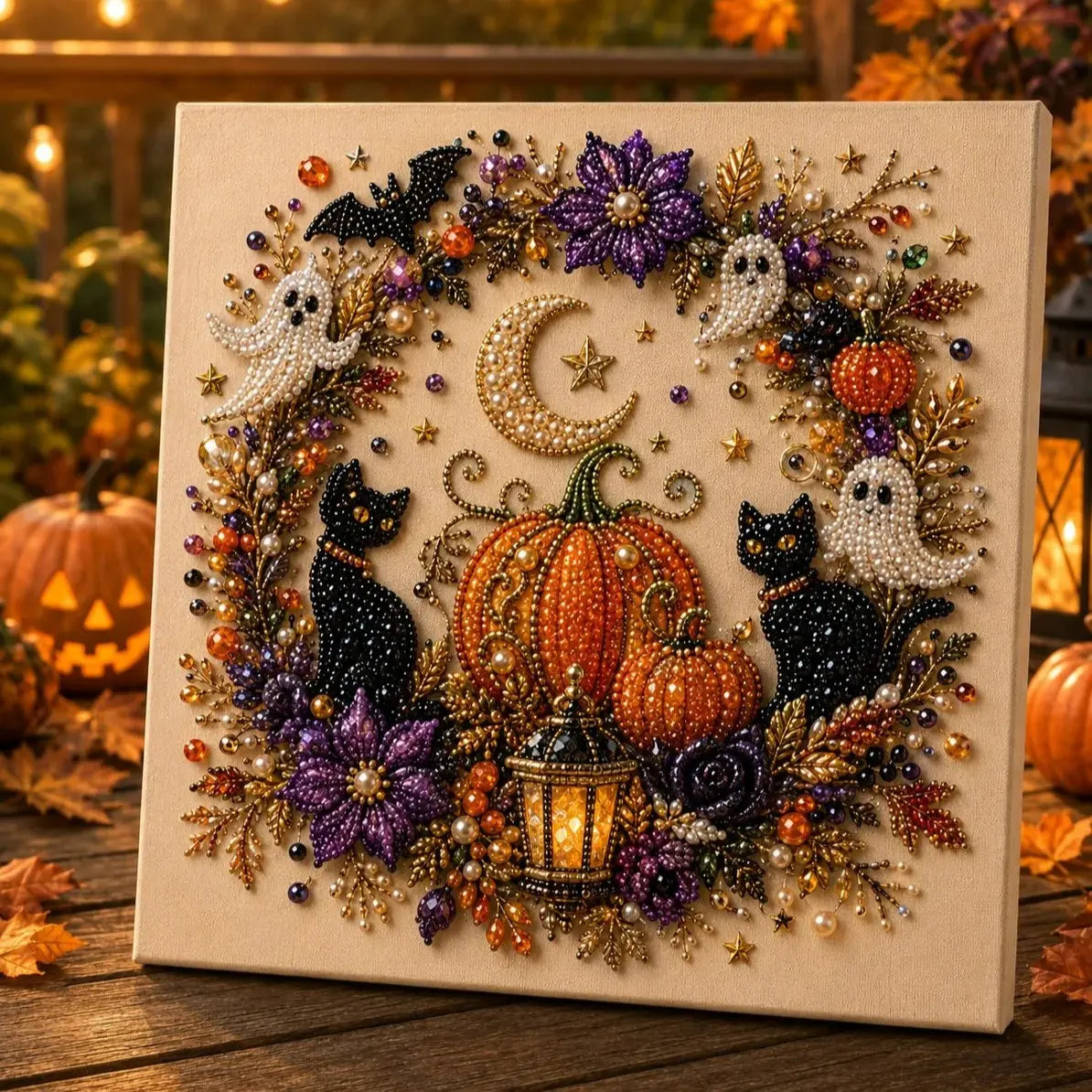 🔥Halloween Ghost Pearl Art DIY Kit – Spooky 3D Fall Décor