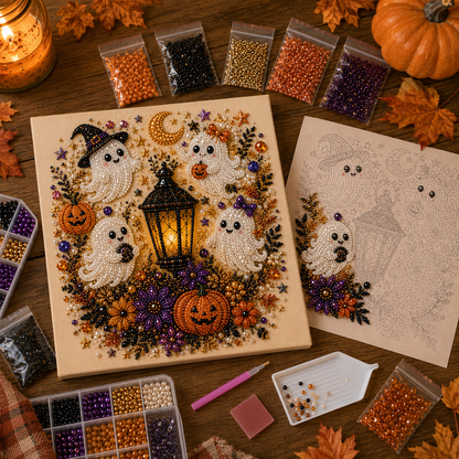 🔥Halloween Ghost Pearl Art DIY Kit – Spooky 3D Fall Décor