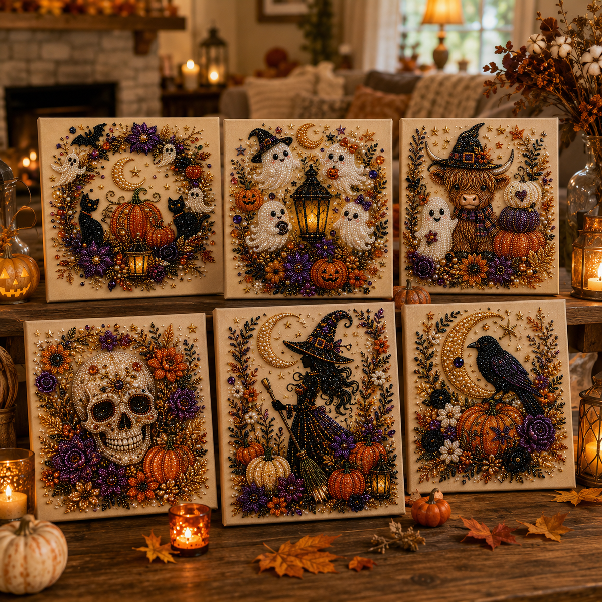 🔥Halloween Ghost Pearl Art DIY Kit – Spooky 3D Fall Décor