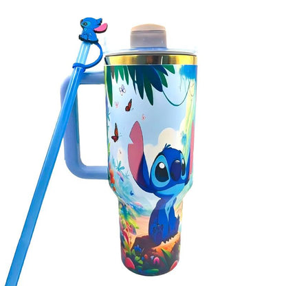 🔥40OZ Stitch Insulated Tumbler Gift Box  Include Straw and Topper