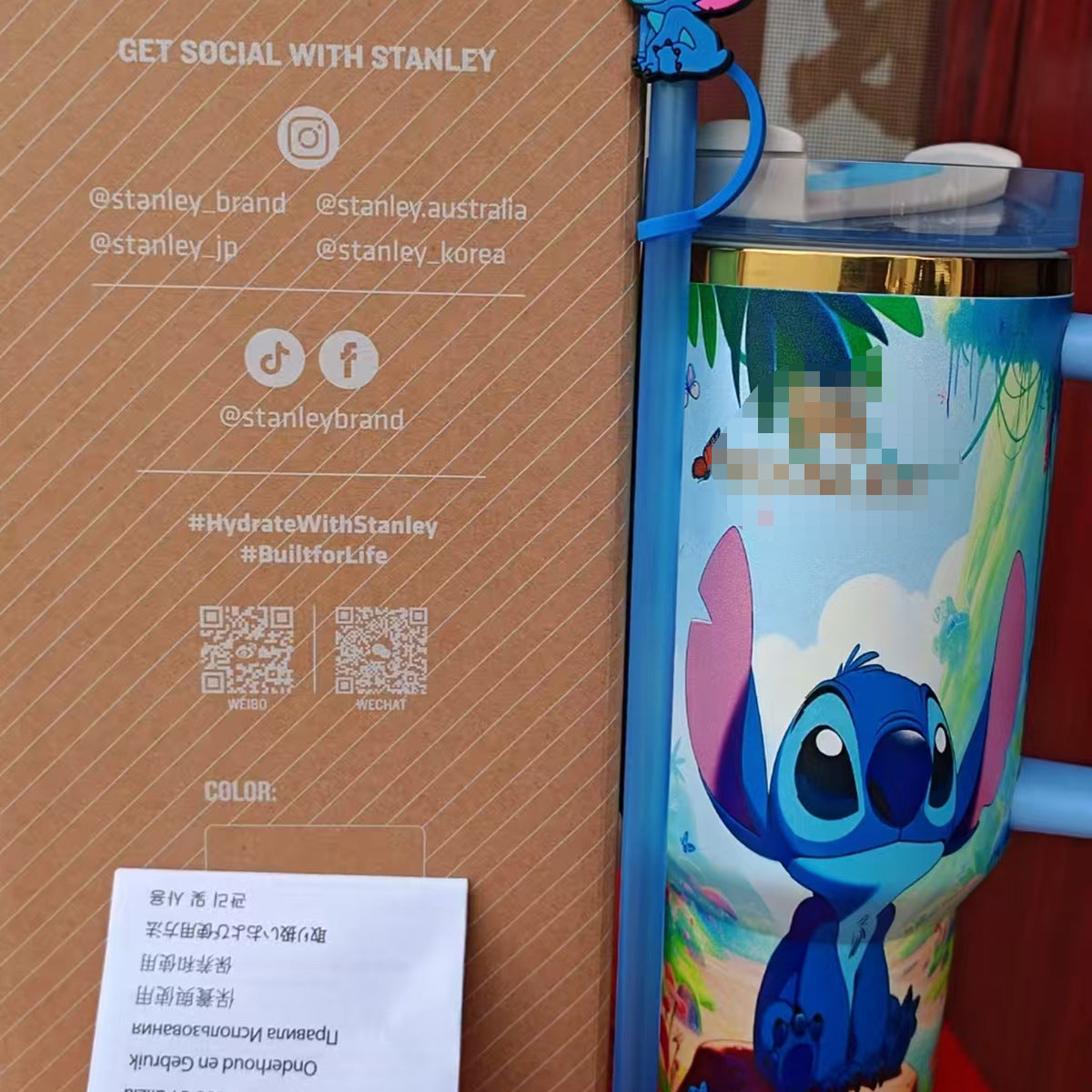🔥40OZ Stitch Insulated Tumbler Gift Box  Include Straw and Topper