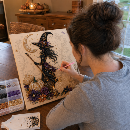 🔥Halloween Ghost Pearl Art DIY Kit – Spooky 3D Fall Décor