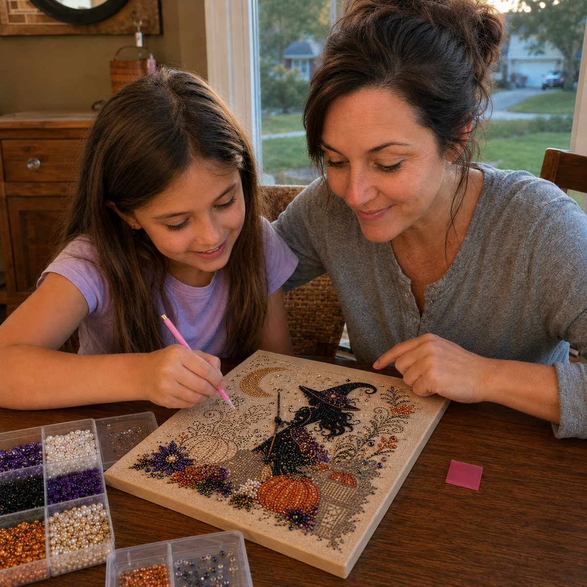 🔥Halloween Ghost Pearl Art DIY Kit – Spooky 3D Fall Décor