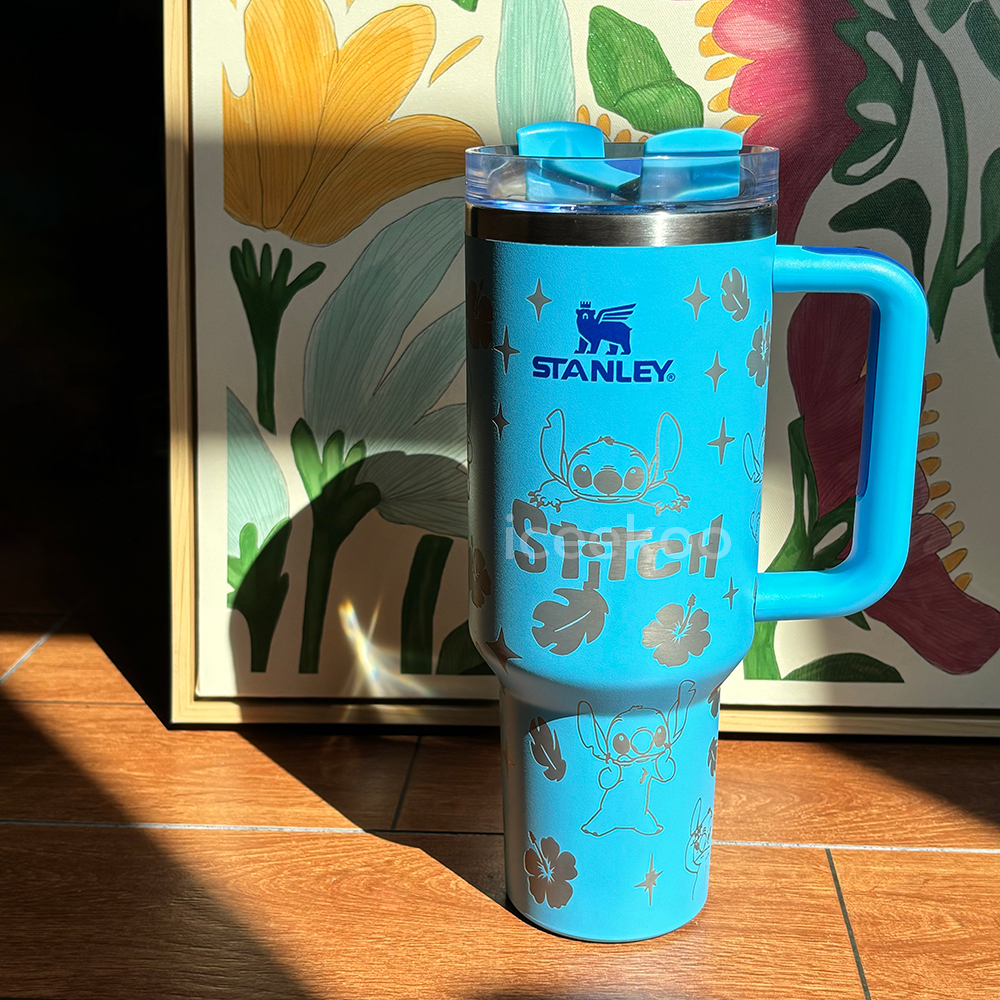 🔥40oz Stitch Insulated Tumbler 🥰 Straw Topper as Free Gift🎁