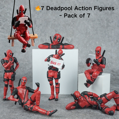 🔥Swinging Deadpool  + 🔥6 Deadpool Action Figures - Pack of 6