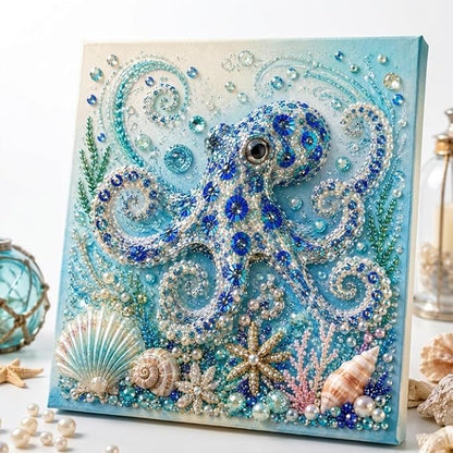 🌊Ocean Shark Pearl Art DIY Kit – Sparkling Coastal Wall Décor