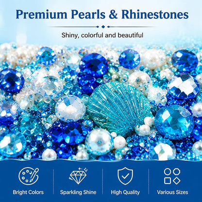 🌊Ocean Shark Pearl Art DIY Kit – Sparkling Coastal Wall Décor
