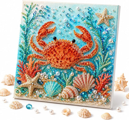 🌊Ocean Shark Pearl Art DIY Kit – Sparkling Coastal Wall Décor