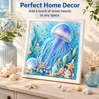 🌊Ocean Shark Pearl Art DIY Kit – Sparkling Coastal Wall Décor
