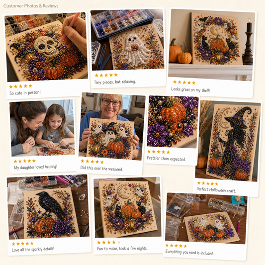 🔥Halloween Ghost Pearl Art DIY Kit – Spooky 3D Fall Décor