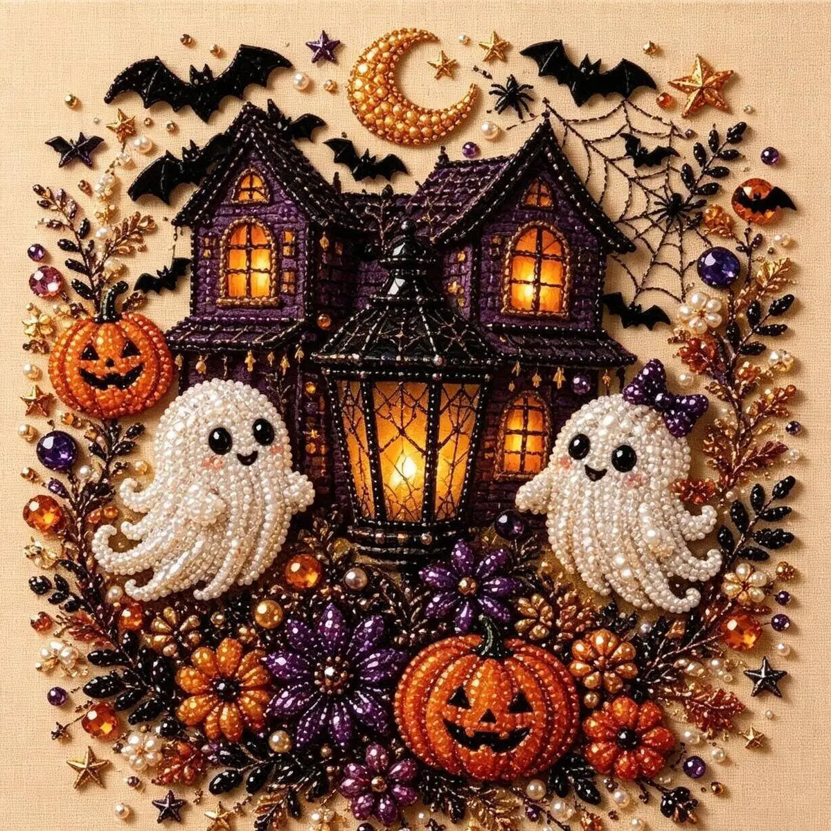 🔥Halloween Ghost Pearl Art DIY Kit – Spooky 3D Fall Décor