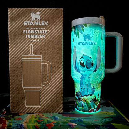 🔥40OZ Stitch Insulated Tumbler Gift Box  Include Straw and Topper