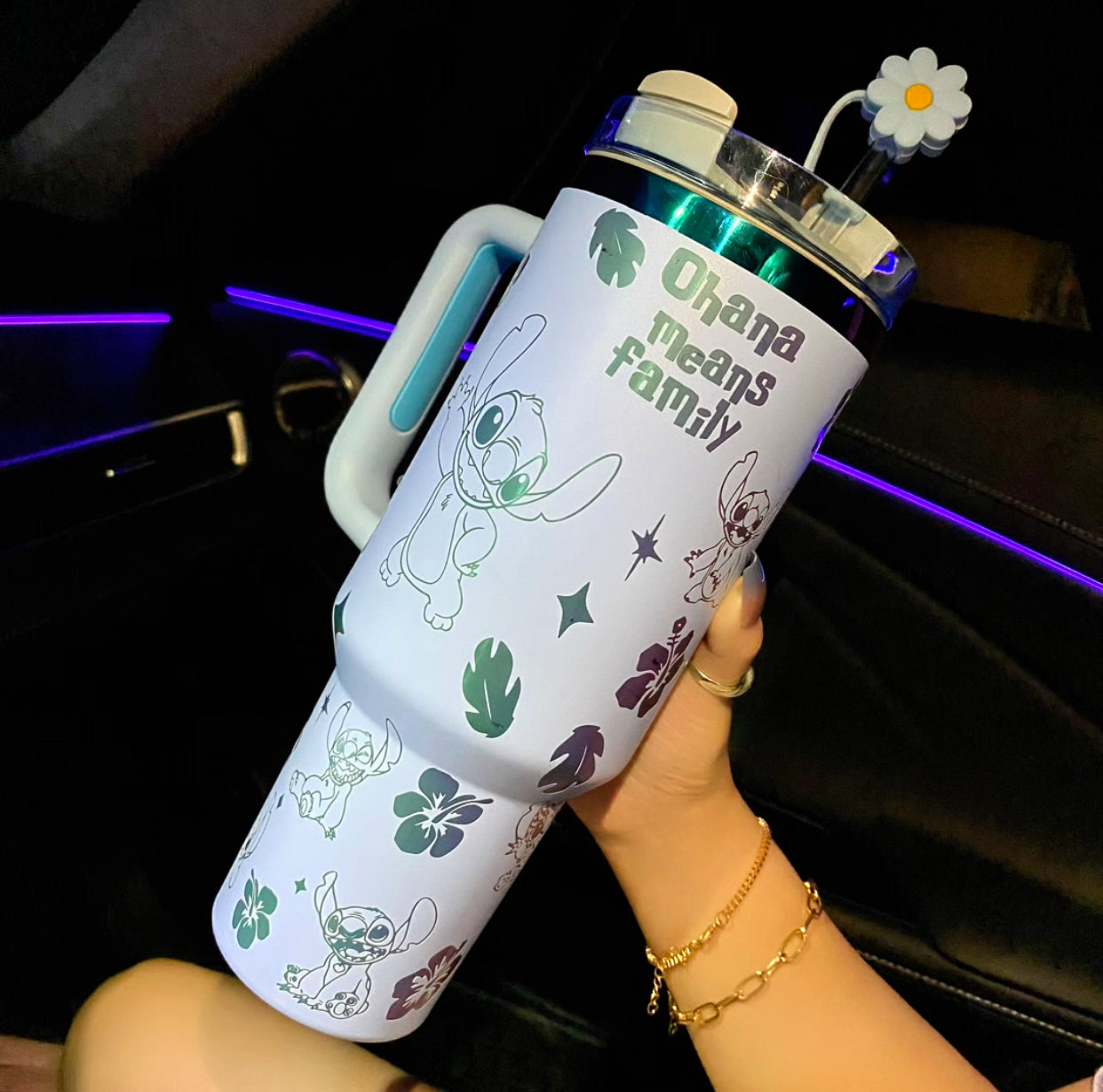 🔥Stitch Cup 40OZ 1200ML 🥰 Straw Topper as Free Gift🎁