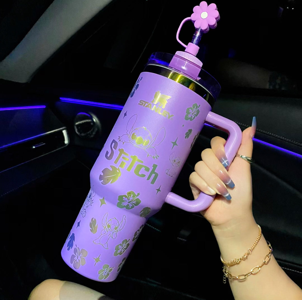 🔥Stitch Cup 40OZ 1200ML 🥰 Straw Topper as Free Gift🎁