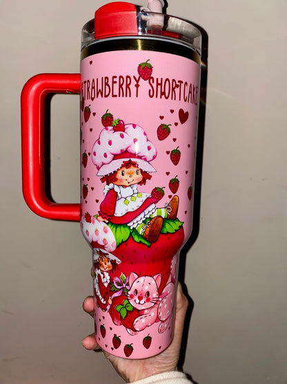 🔥Strawberry Shortcake Insulated 40 0z Tumbler