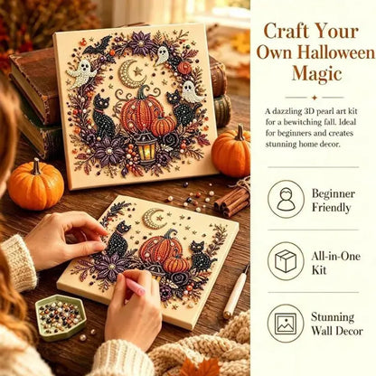🔥Halloween Ghost Pearl Art DIY Kit – Spooky 3D Fall Décor